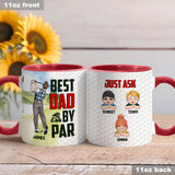 Best Dad by Par - Personalized Golf Accent Mug