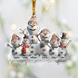 Snowman Family - Personalized Family Custom Shaped Ornament