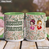 Besties Forever Floral - Personalized Bestie Accent Mug