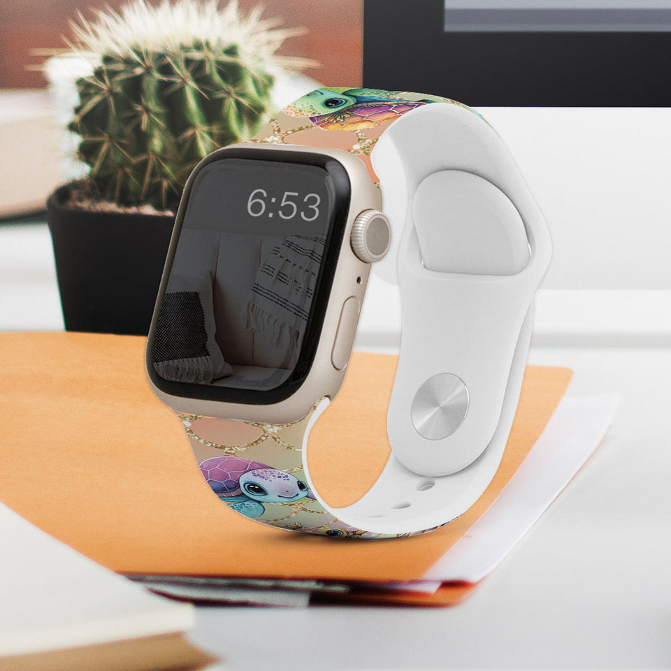 Cute Turtles - Personalized Turtle Apple Watch Band