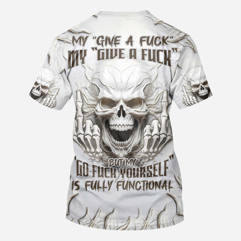 Sarcasm White Skull - Personalized Skull All Over Shirt