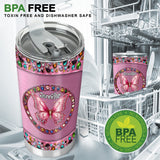 Beautiful Pink - Personalized Butterfly Tumbler
