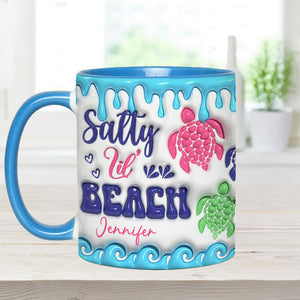 Salty Lil' Beach Turtle Lovers Inflated - Personalized Turtle Accent Mug