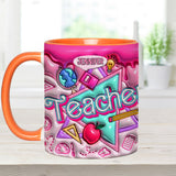 Pink Inflated - Personalized Teacher Accent Mug