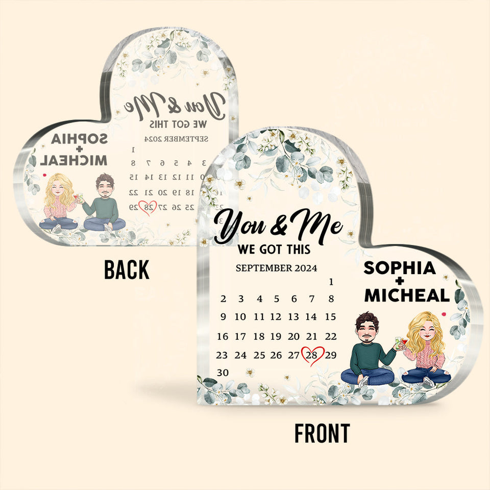 You & Me we got this - Personalized Couple Custom Shaped Acrylic Plaque