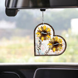 First Mom Now Grandma Sunflower - Personalized Grandma Car Ornament