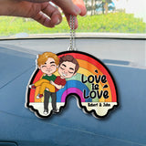 Love Is Love - Personalized LGBT Support Transparent Car Ornament