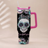 You Are My Sunshine - Personalized Skull Tumbler With Handle
