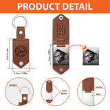 Now You Can Carry Me Daddy - Personalized Pregnancy Leather Photo Keychain
