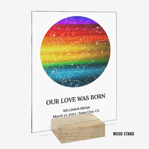 Our Love Was Born - Personalized LGBT Support Transparent Acrylic Plaque