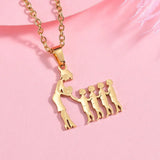Mom With Children Custom Pendants Necklace - Mother Mom With Children Custom Pendants Necklace