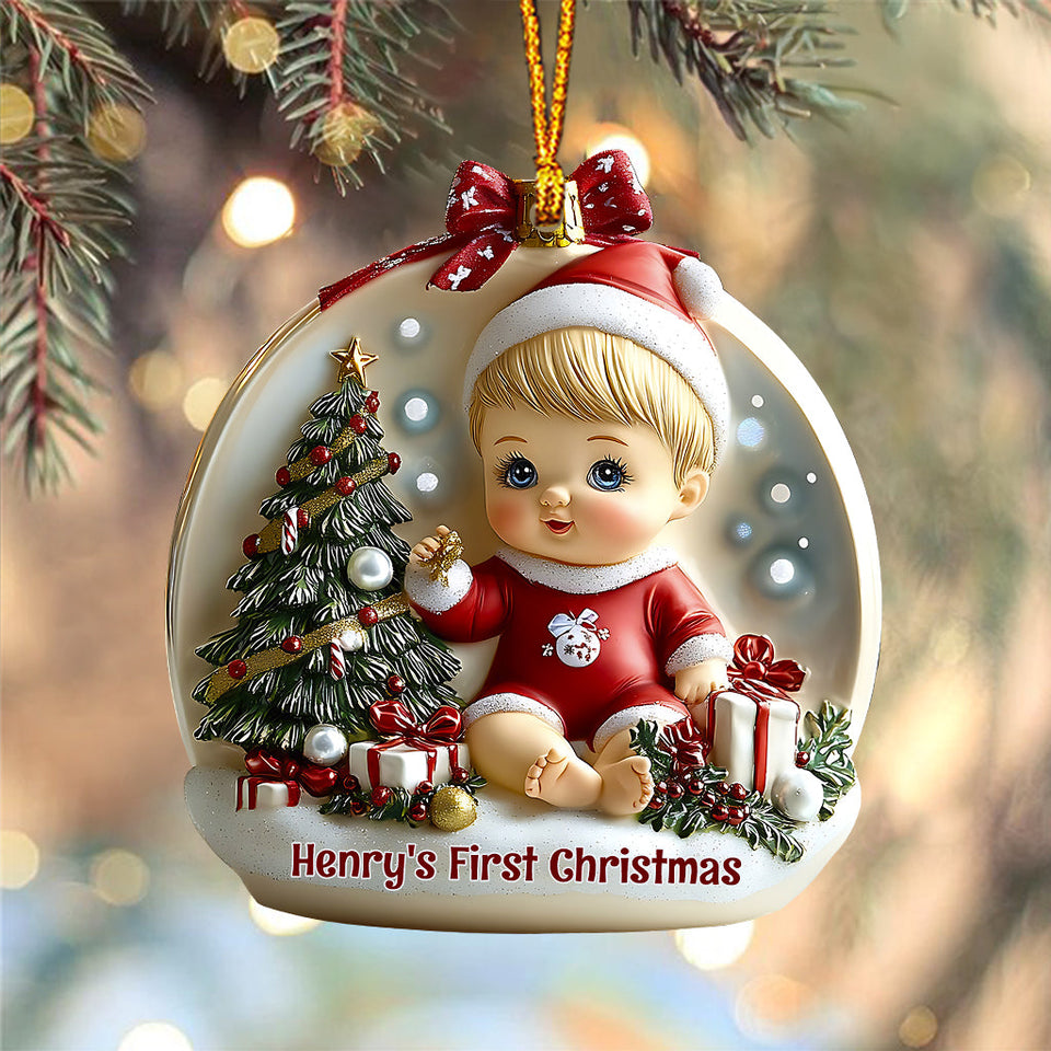 Baby First Christmas - Personalized Newborn Ornament
