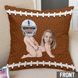 Eat Sleep Football You Repeat - Personalized Football Throw Pillow