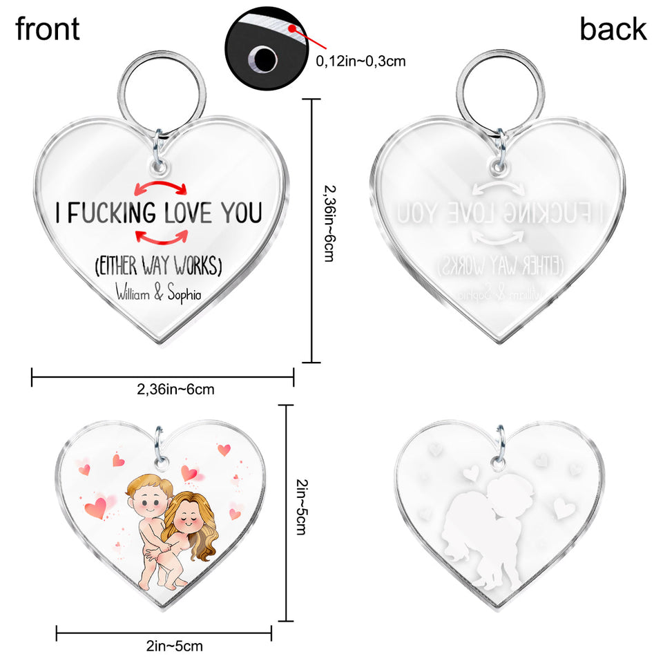 I Love You - Personalized Couple Keychain with Charms