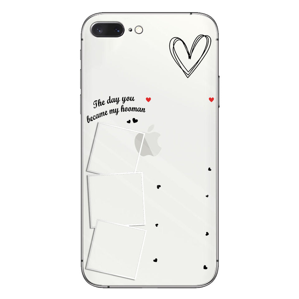 The Day You Became My Hooman Dog Cat Pet Lover Custom Photos And Calendar - Personalized Dog Clear Phone Case