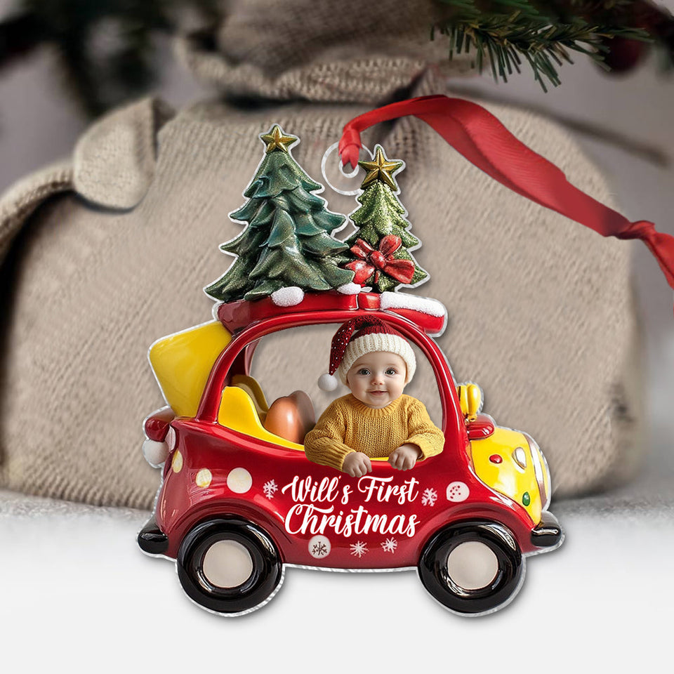 Baby's First Christmas - Personalized Newborn Transparent Ornament