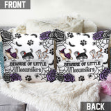 Beware Of Little Meownsters - Personalized Cat Throw Pillow