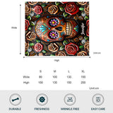 Roses And Skull - Personalized  Skull Blanket