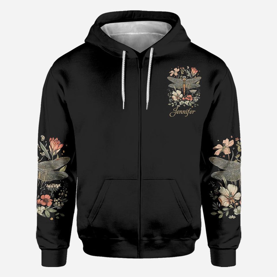 Dragonfly & Flowers - Personalized Dragonfly All Over Shirt