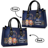 Best Grandma Mom Ever - Personalized Grandma Leather Handbag