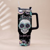 You Are My Sunshine - Personalized Skull Tumbler With Handle