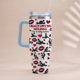 I Really Love You For So Many Reasons With Any Name - Personalized Couple Tumbler With Handle