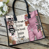 Funny Nurse Leopard Gift For Nurse, CNA, CMA, Doctor - Personalized Nurse Canvas Tote Bag