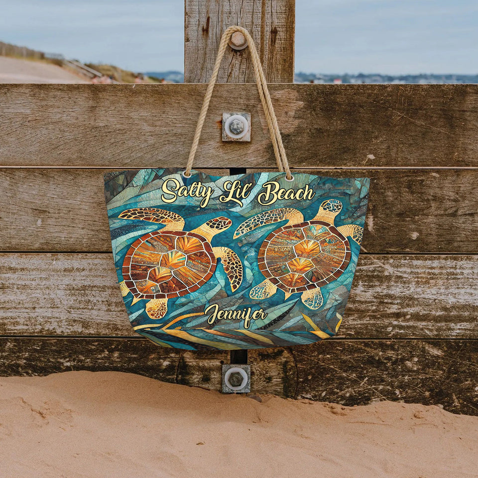 Salty Lil Beach - Personalized Turtle Beach Bag
