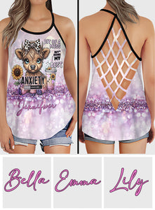 Bit Of Mess But Doing My Best - Personalized Cow Cross Tank Top