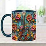 Vintage Hippie Guitar - Personalized Hippie Accent Mug
