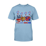 Peace Love American Nana Mama Any Title - Personalized Mother T-shirt And Hoodie