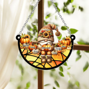 Grandma Life Fall Vibes - Personalized Grandma Window Hanging Suncatcher Ornament