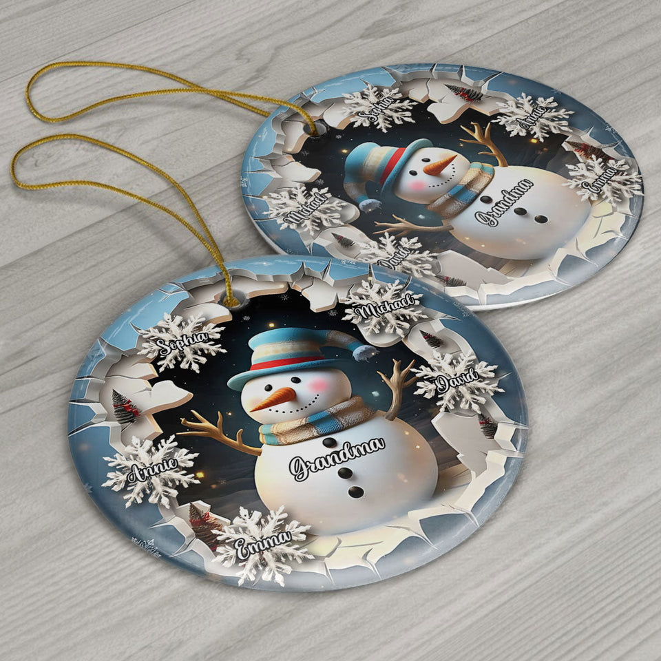 Blessed To Be Called Nana Grandma Gigi - Personalized Grandma Ceramic Circle Ornament