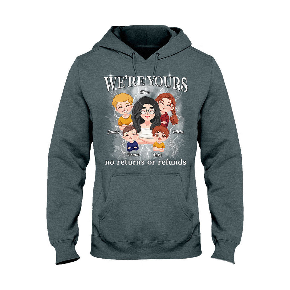 We're Yours No Returns Or Refunds Chibi Kids Bootleg Rap - Personalized Mother T-shirt And Hoodie