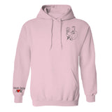 Custom Photo Line Art - Personalized Couple Embroidered Hoodie