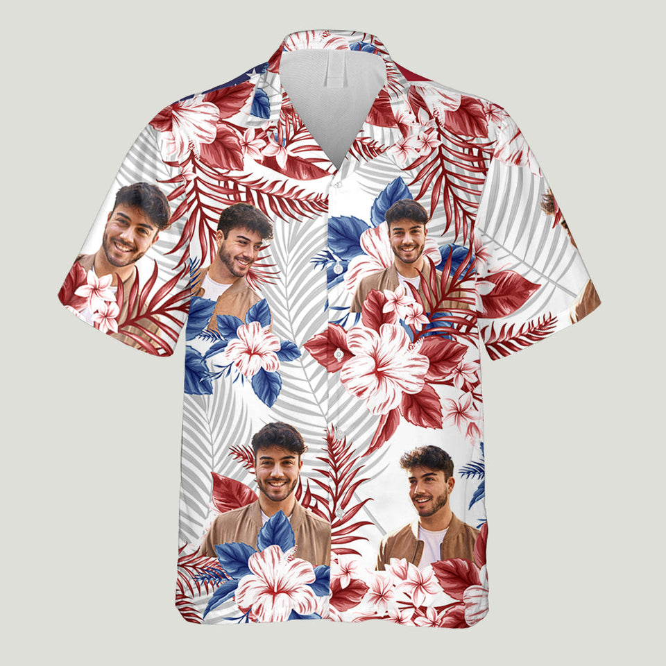 American Flag Flower - Personalized Independence Day/ 4th of July Hawaiian Shirt