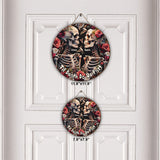Til Death Do Us Part - Personalized Skull Round Wood Sign