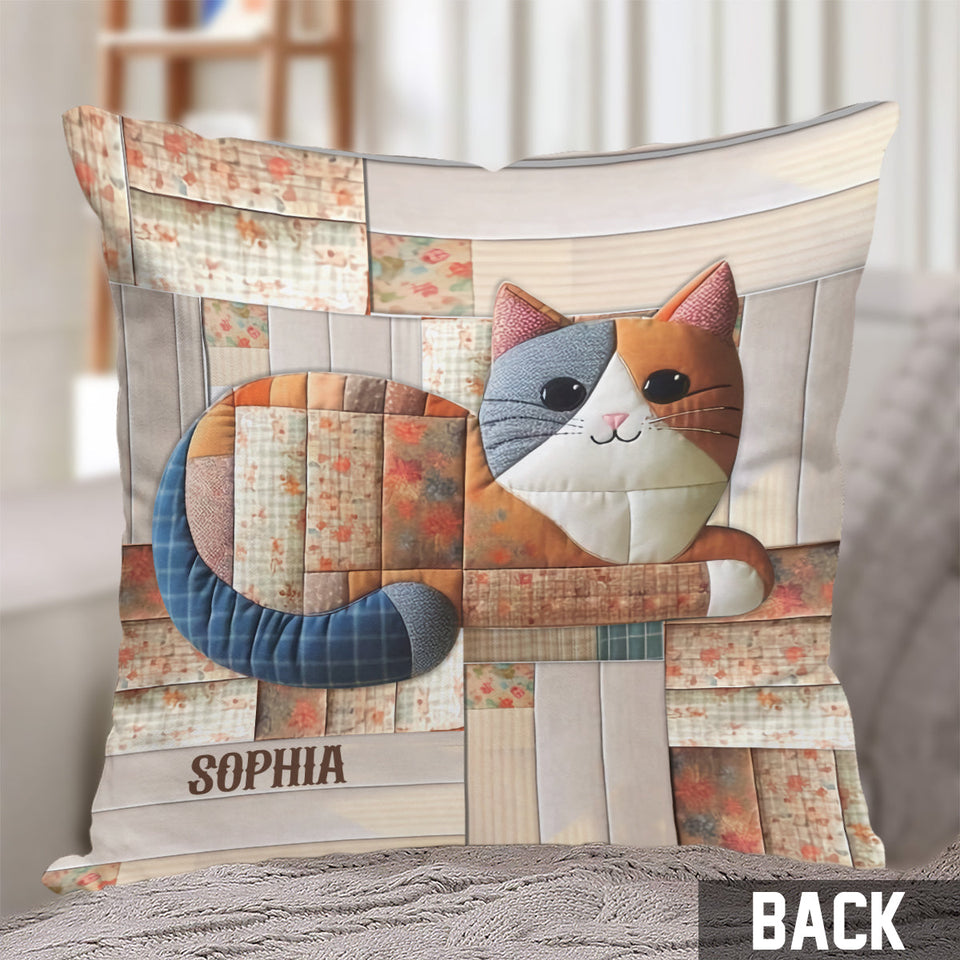 Cute Cat - Personalized Cat Throw Pillow