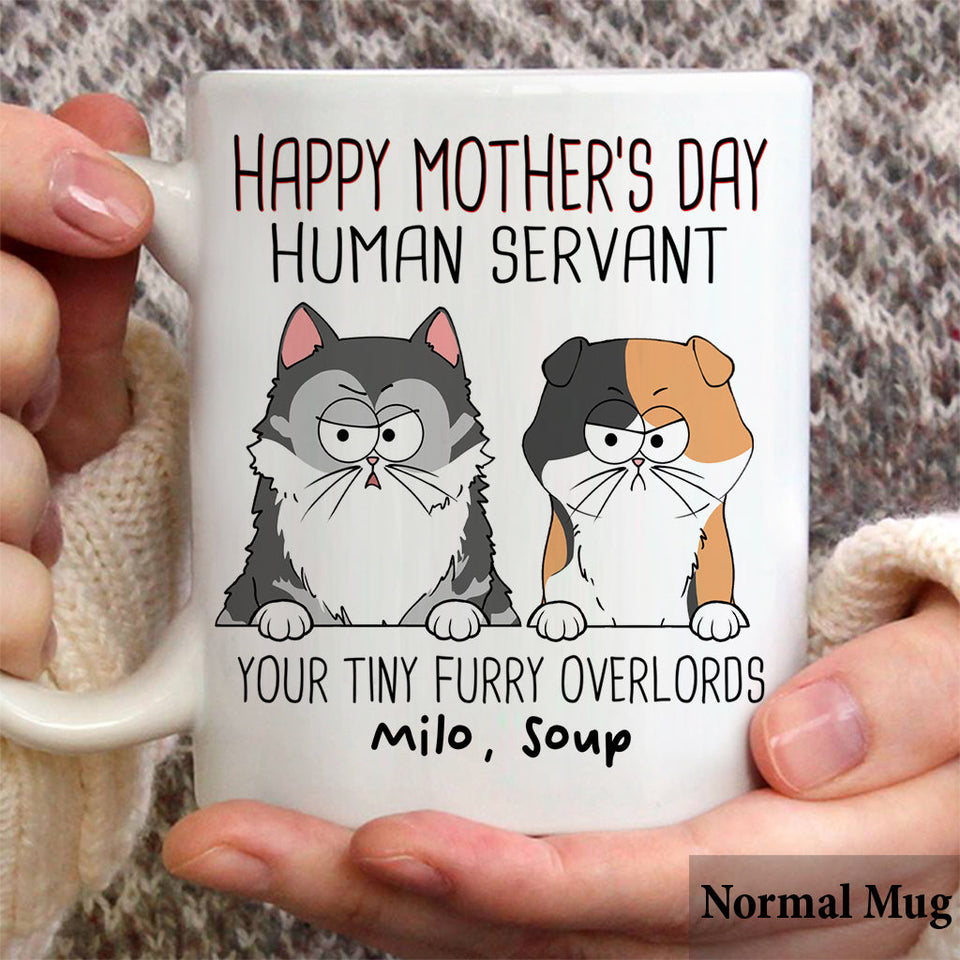 Human Servant Cute Cat Tiny Furry Overlord - Personalized Cat Mug