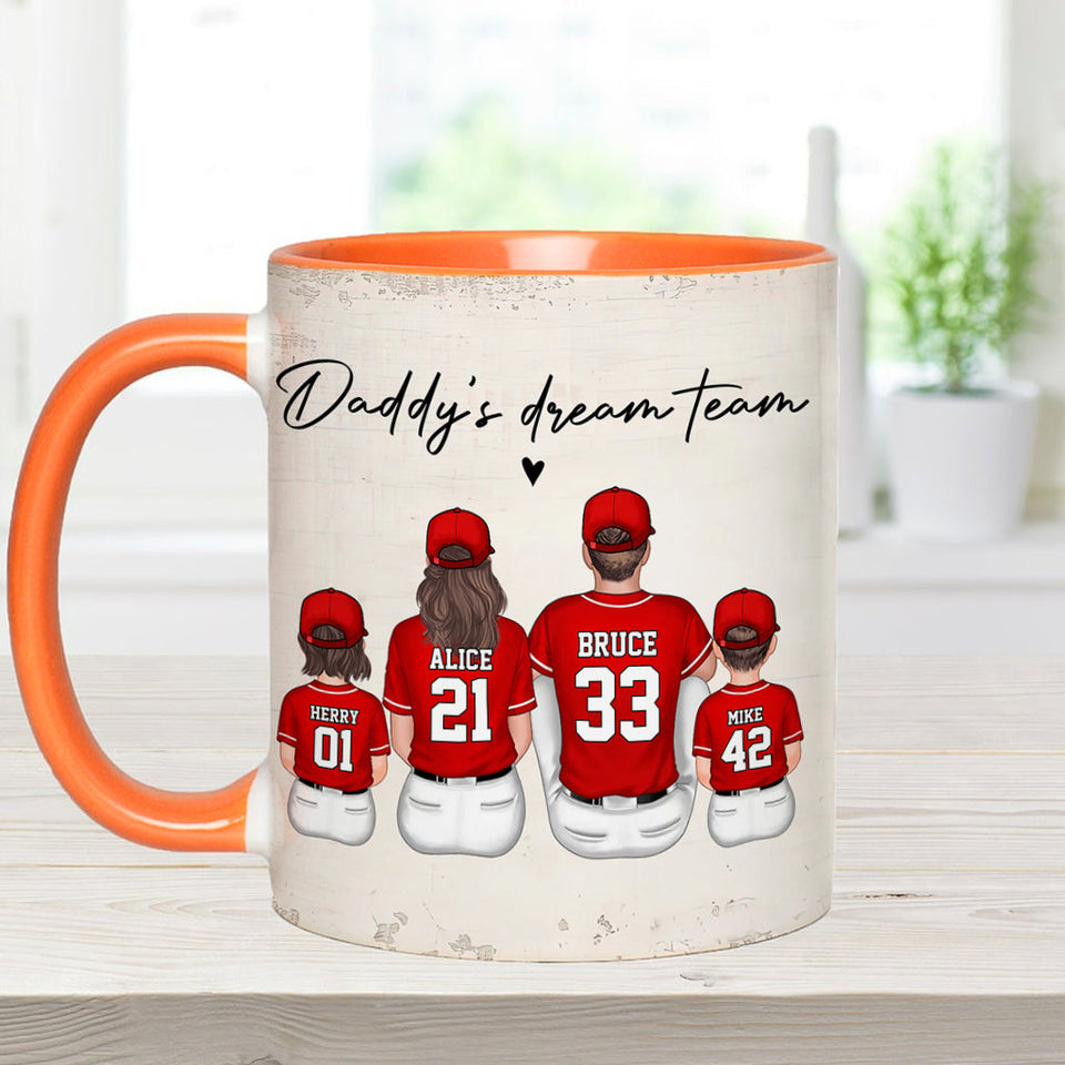 Daddy's Dream Team - Personalized Father Accent Mug