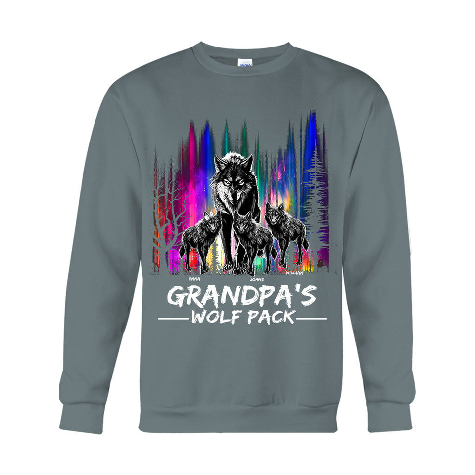 Grandpa's Wolf Pack - Personalized Grandpa T-shirt And Hoodie