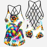 Turtle Lovers - Personalized Turtle Cross Tank Top