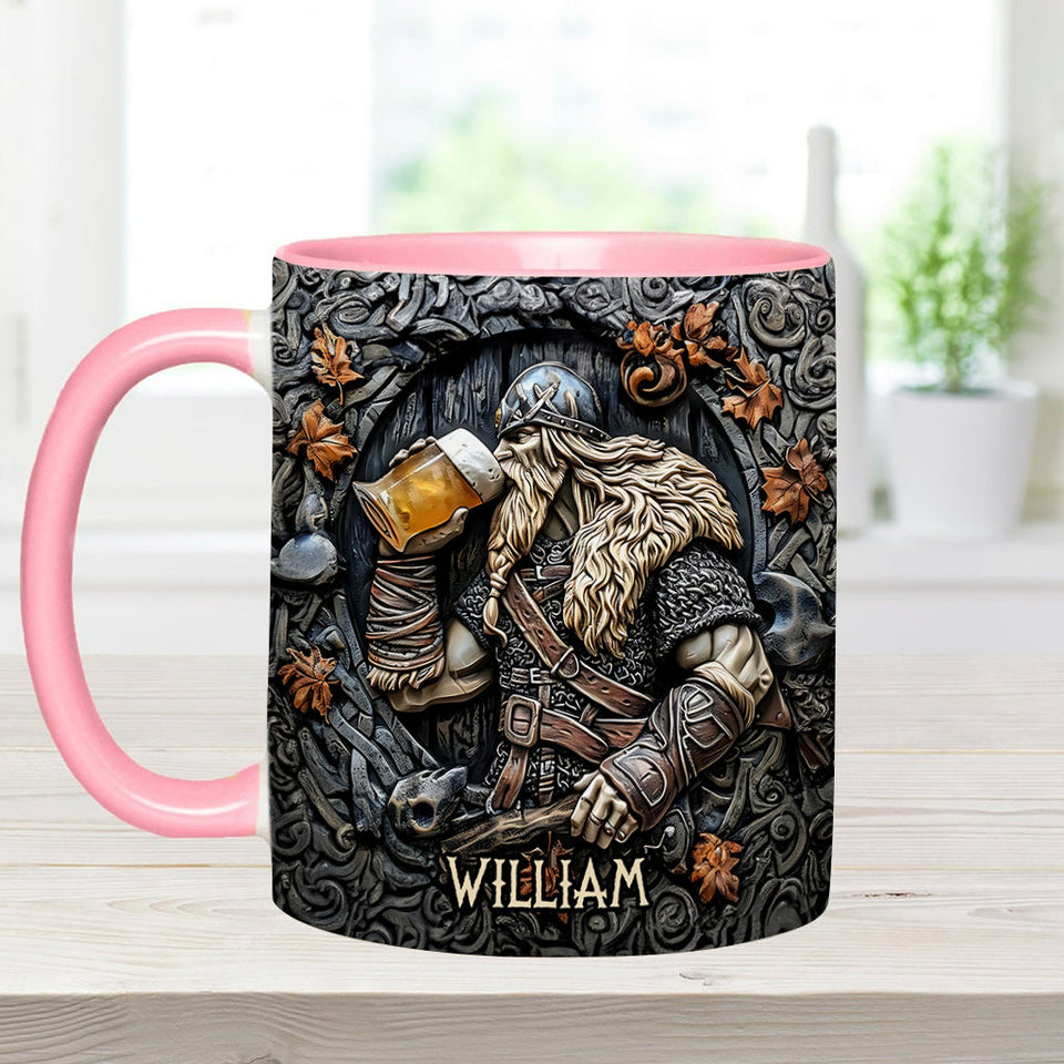 Viking Warrior Drinking Legend Raise Your Horn - Personalized Viking Accent Mug