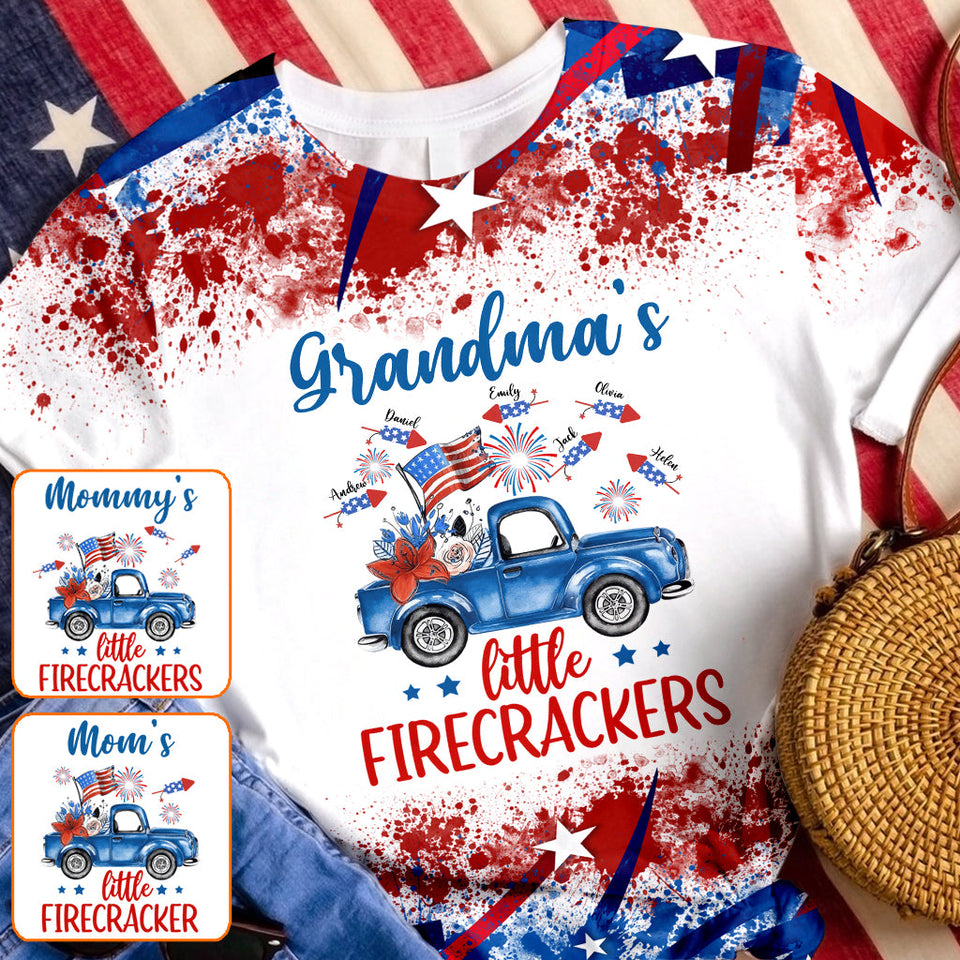 Nana's Little Firecracker - Personalized Grandma All Over Shirt