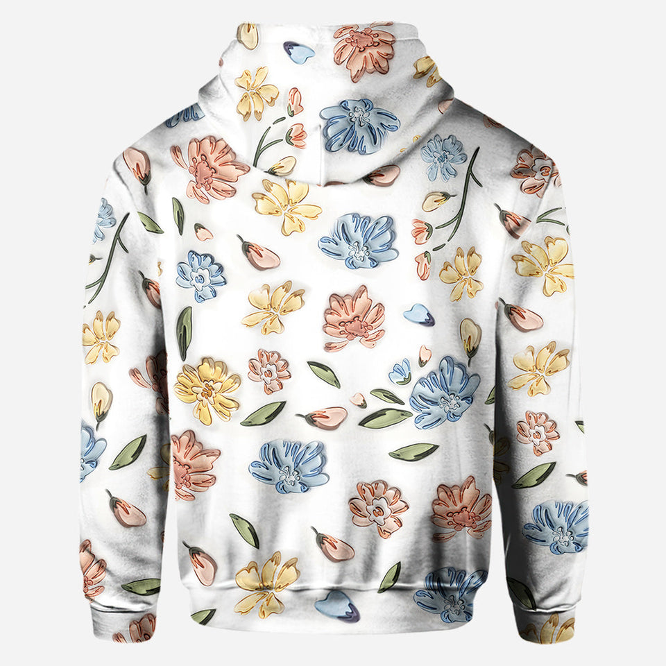 Mom's Love Hands Holding Pastel Floral - Personalized Mother All Over Shirt