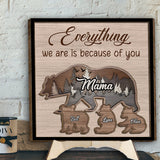 Mama Bear - Personalized Mother 2 Layered Wood Sign / Wood Plaque