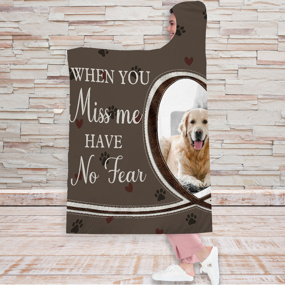 When You Miss Me - Personalized Dog Hooded Blanket