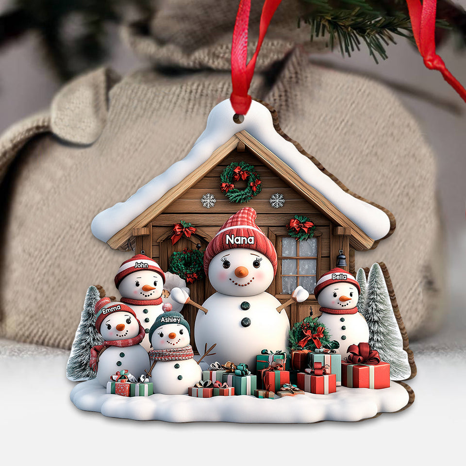 Any Title Cute Snowman Ornament - Personalized Grandma Ornament