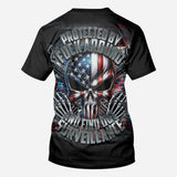 Protected by Fck Around and Find out Surveillance - Personalized Skull All Over Shirt