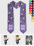 Caricature Funny Character - Personalized Graduation Graduation Stole